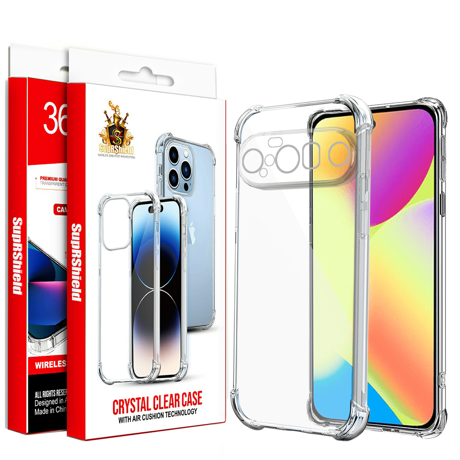 For Google Pixel Clear Case Shockproof Tough Gel Clear Transparent Air Cushion Cover (Transparent)