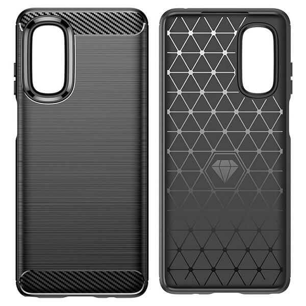 For Motorola Moto E32 Rugged Shockproof Case Carbon Fiber Heavy Duty Rugged Cover (Black)
