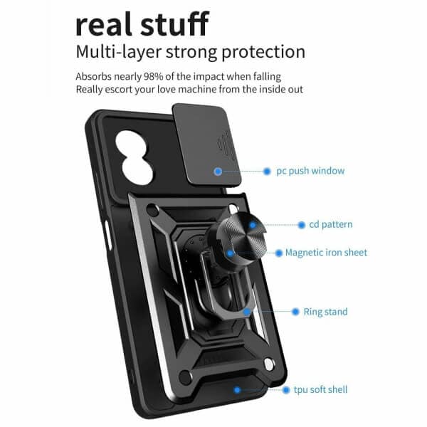 For Oppo Magnetic Ring Rugged Shockproof Case Heavy Duty Protective Back Cover