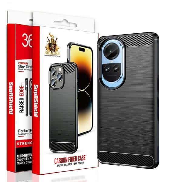 For Oppo Reno 10 5G Case Shockproof Heavy Duty Rugged Anti Knock Back Cover (Black)