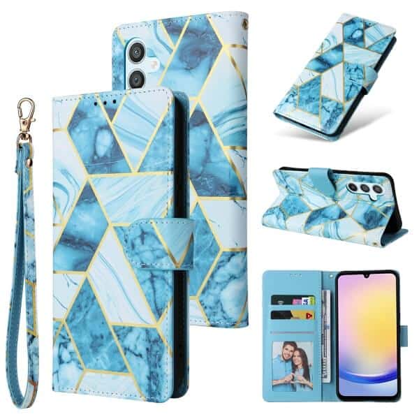 For Samsung Galaxy A Series Case Fashion Marble Painting Pattern Flip Wallet Case Leather Card Slots Stand Cover