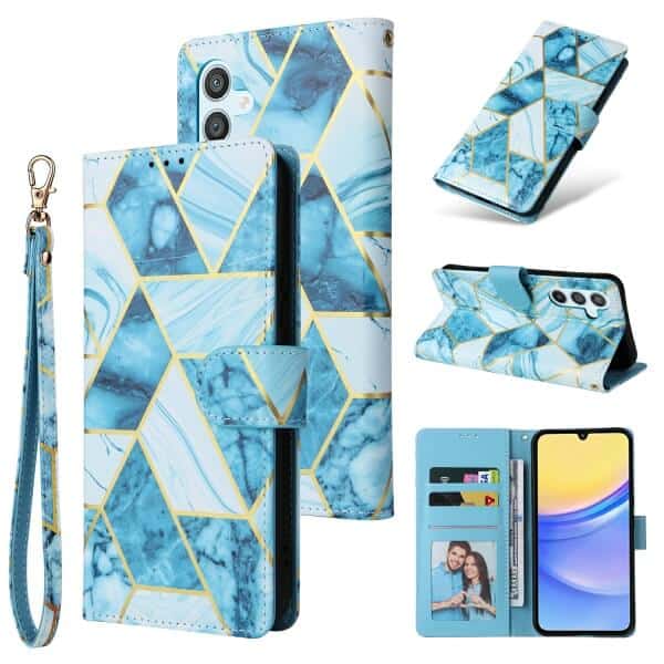 For Samsung Galaxy A Series Case Fashion Marble Painting Pattern Flip Wallet Case Leather Card Slots Stand Cover