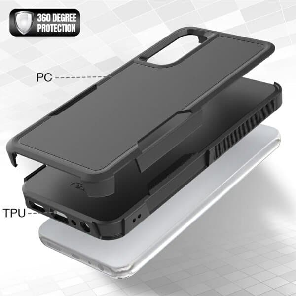 For Samsung Galaxy A Series 3in1 Case Drop Resistant Defender Tradies Hybrid Armor Heavy Duty Rugged Shockproof Tough Cover