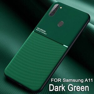 For Samsung Galaxy A11 Business Style Luxury Matte Soft Silicone Drop Resistant Case Cover (Green)