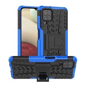 For Samsung Galaxy A12 Heavy Duty Case Shockproof Rugged Protective Cover (Blue)