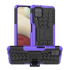 For Samsung Galaxy A12 Heavy Duty Case Shockproof Rugged Protective Cover (Purple)