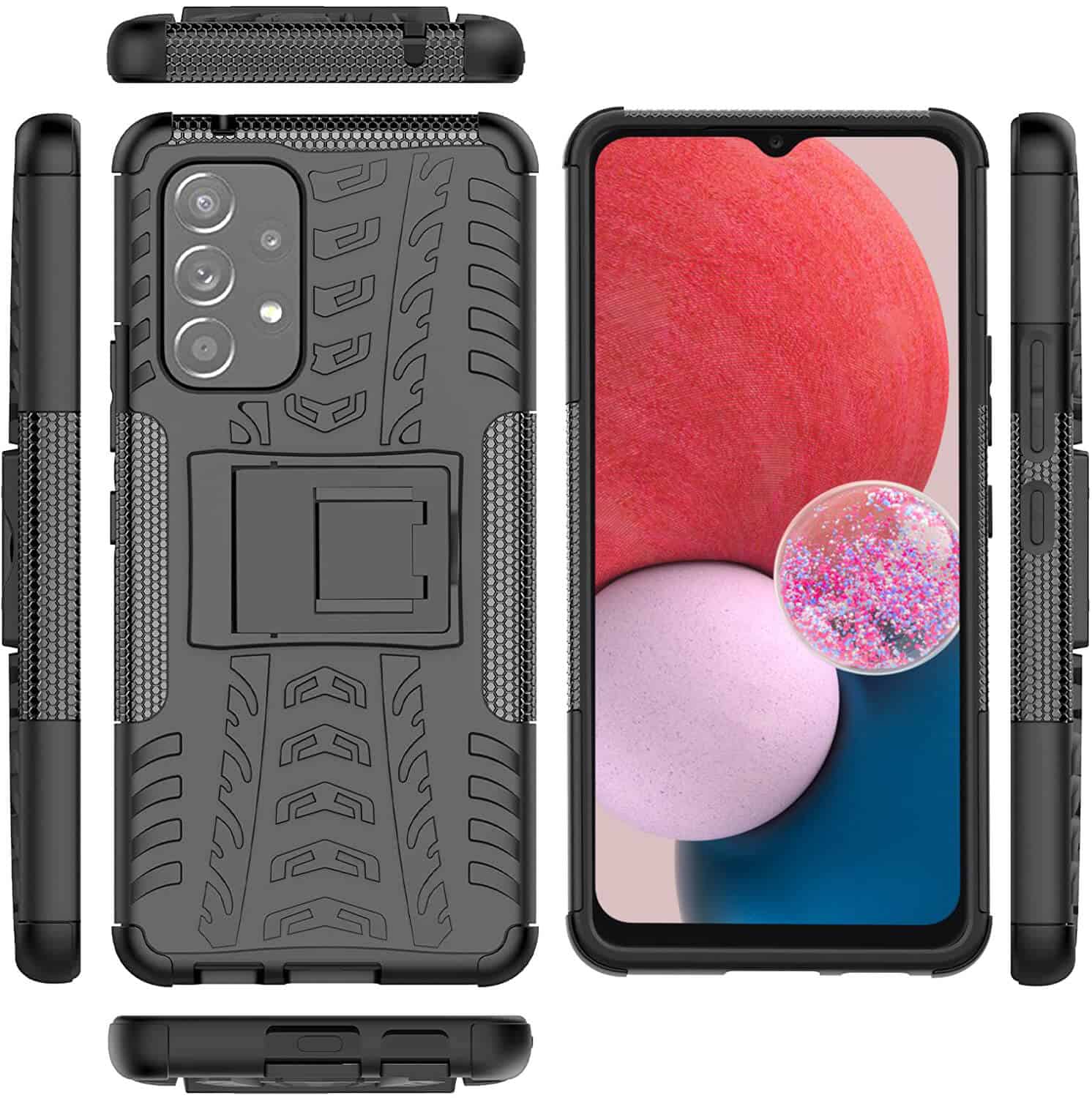 For Samsung Galaxy A13 4G Heavy Duty Case Shockproof Rugged Protective Cover (Black)