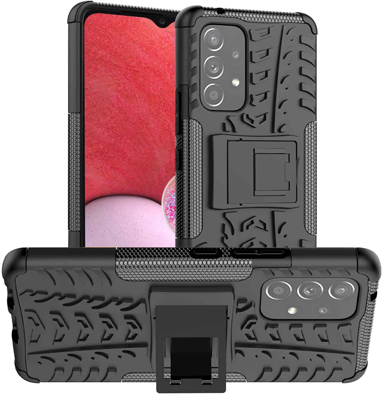 For Samsung Galaxy A13 4G Heavy Duty Case Shockproof Rugged Protective Cover (Black)