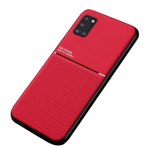 For Samsung Galaxy A31 Luxury Matte Soft Silicone Drop Resistant Business Style Case Cover (Red)