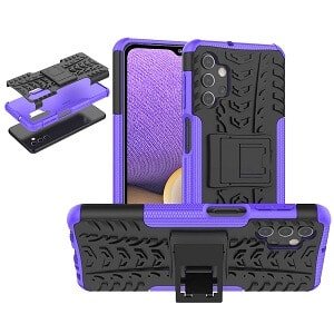 For Samsung Galaxy A32 Heavy Duty Case Shockproof Rugged Protective Cover (Purple)