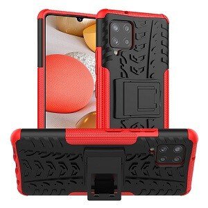 For Samsung Galaxy A42 5G Heavy Duty Case Shockproof Rugged Protective Cover (Red)