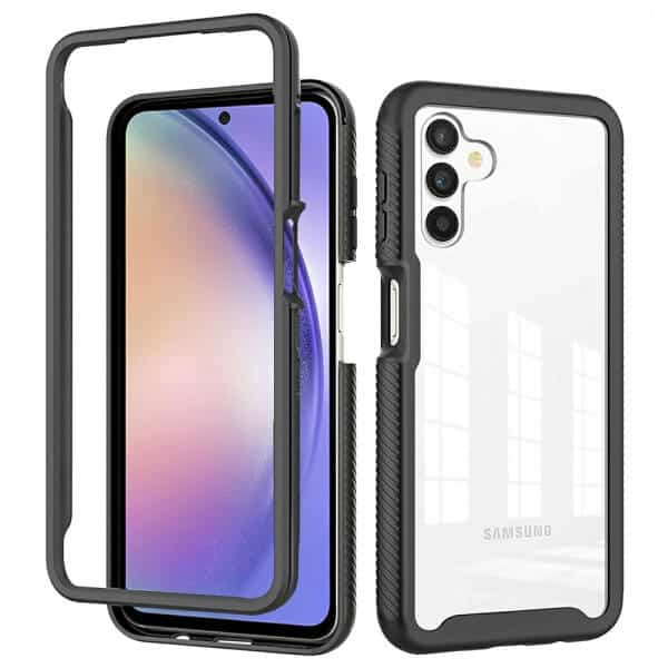 For Samsung Galaxy A54 5G Military Grade Shockproof Clear Heavy Duty Case Bumper Drop Protection Cover (Black)