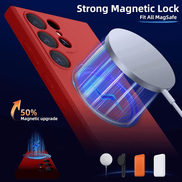 For Samsung Galaxy MagSafe Magnetic Silicone Silky Soft Touch Full Protective Anti Scratch Case Cover