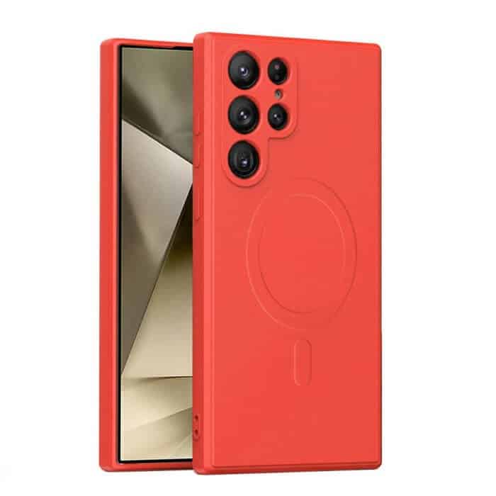 For Samsung Galaxy MagSafe Magnetic Silicone Silky Soft Touch Full Protective Anti Scratch Case Cover