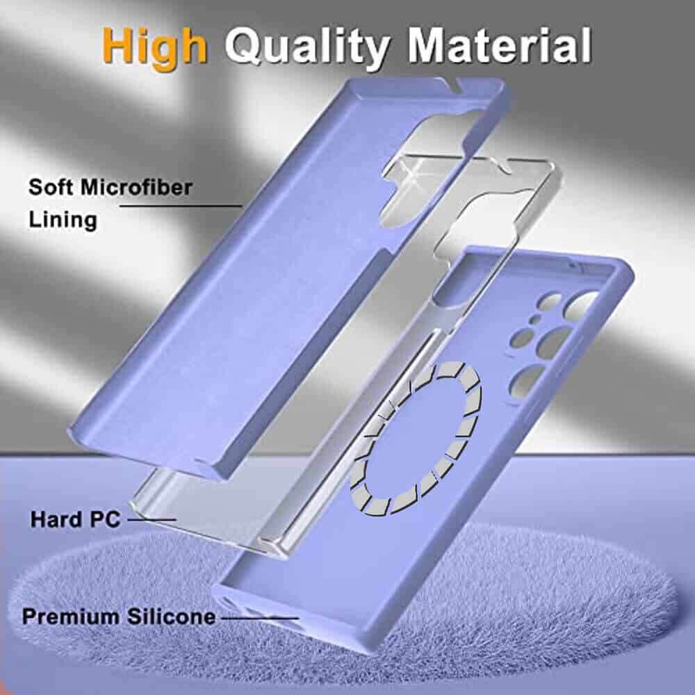 For Samsung Galaxy MagSafe Magnetic Silicone Silky Soft Touch Full Protective Anti Scratch Case Cover