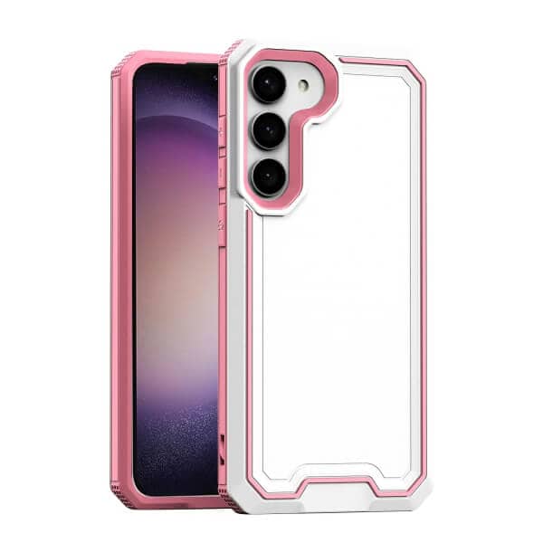 For Samsung Galaxy S23 2in1 Case Drop Resistant Defender Tradies Hybrid Armor Heavy Duty Rugged Shockproof Tough Cover (Cream)