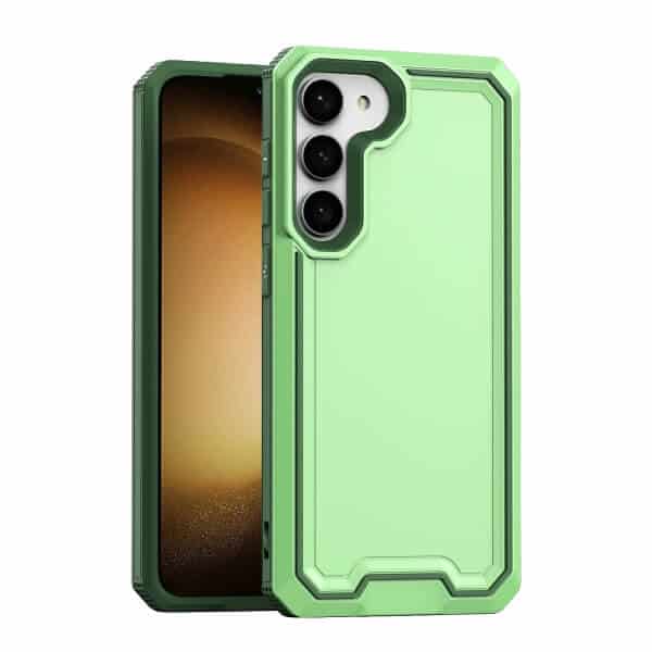 For Samsung Galaxy S23+ S23 Plus 2in1 Case Drop Resistant Defender Tradies Hybrid Armor Heavy Duty Rugged Shockproof Tough Cover (Green)
