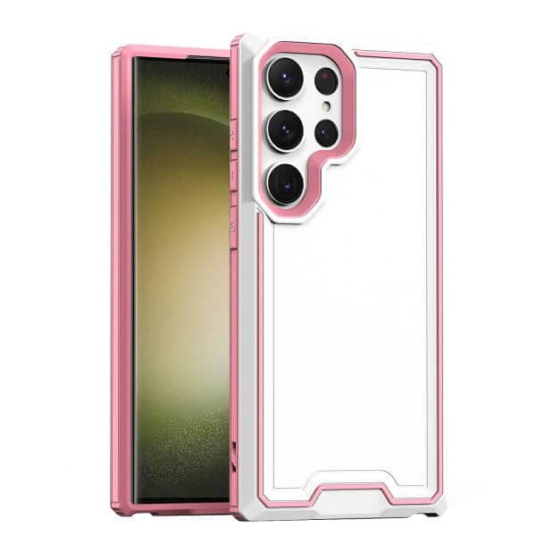 For Samsung Galaxy S23 Ultra 2in1 Case Drop Resistant Defender Tradies Hybrid Armor Heavy Duty Rugged Shockproof Tough Cover (Cream)