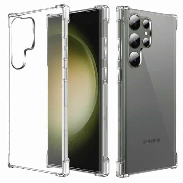 For Samsung Galaxy S23 Ultra Clear Case Shockproof Tough Gel Clear Transparent Air Cushion Cover