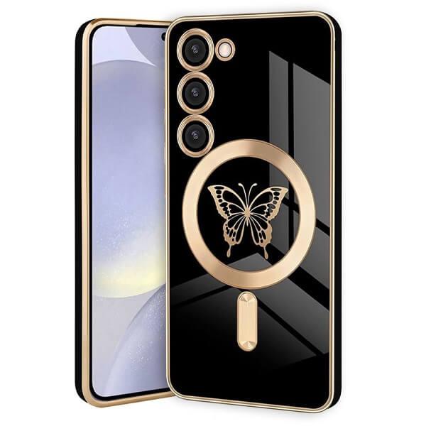 For Samsung Galaxy Butterfly Design MagSafe Magnetic Case with HaloLock Shockproof Protective Cover