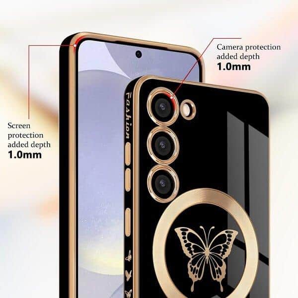 For Samsung Galaxy Butterfly Design MagSafe Magnetic Case with HaloLock Shockproof Protective Cover