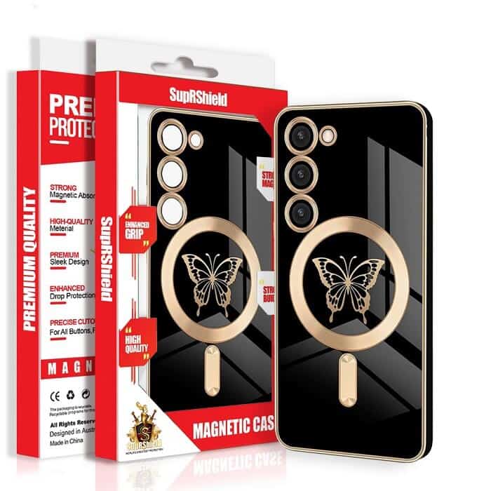 For Samsung Galaxy Butterfly Design MagSafe Magnetic Case with HaloLock Shockproof Protective Cover