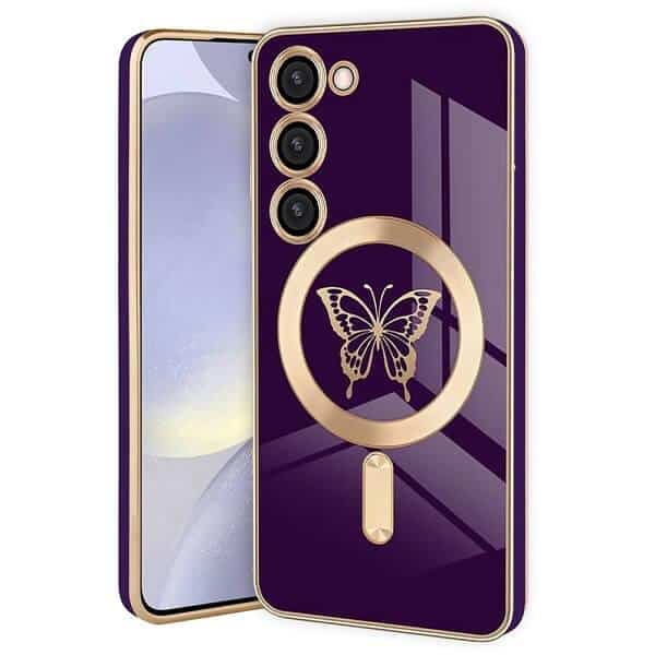 For Samsung Galaxy Butterfly Design MagSafe Magnetic Case with HaloLock Shockproof Protective Cover