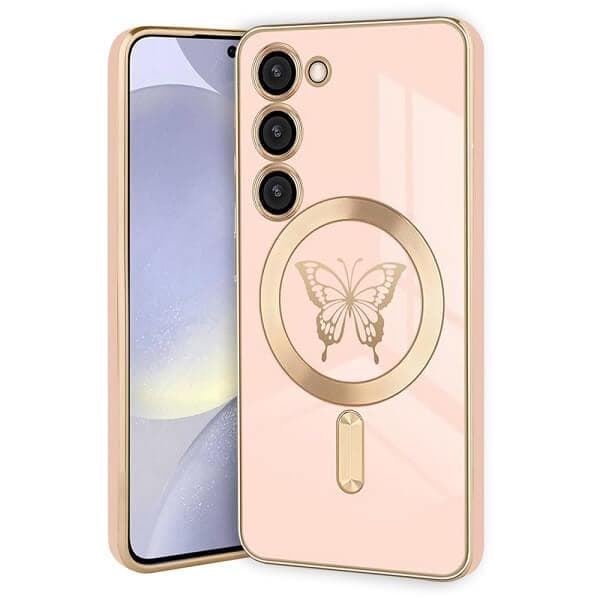 For Samsung Galaxy Butterfly Design MagSafe Magnetic Case with HaloLock Shockproof Protective Cover