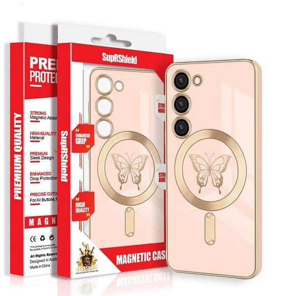 For Samsung Galaxy Butterfly Design MagSafe Magnetic Case with HaloLock Shockproof Protective Cover