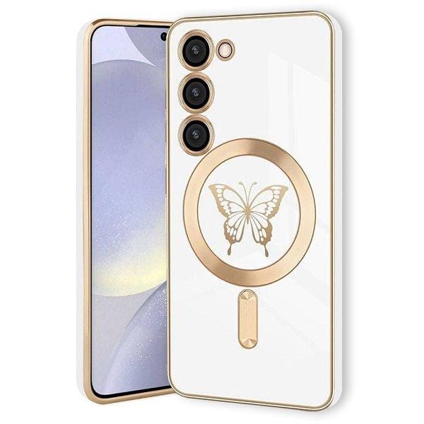 For Samsung Galaxy Butterfly Design MagSafe Magnetic Case with HaloLock Shockproof Protective Cover