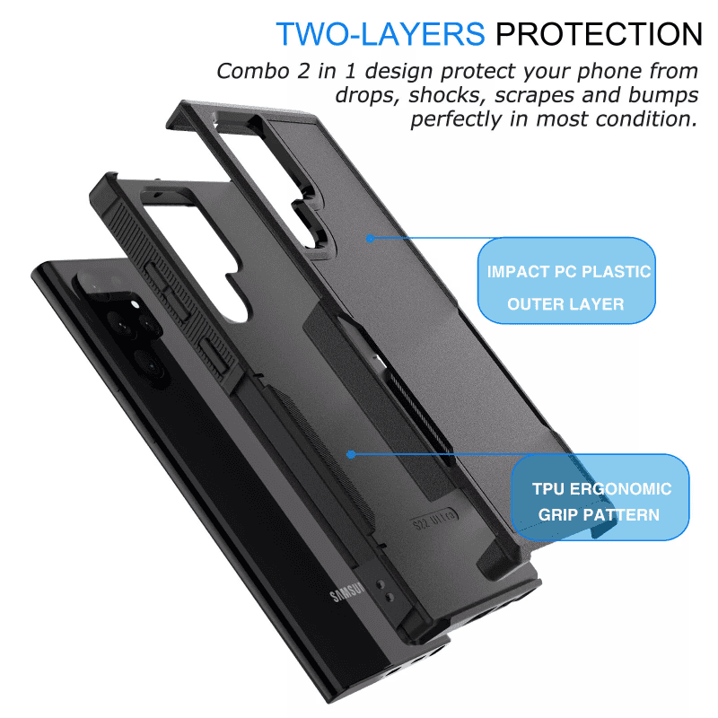 For Samsung Galaxy S Series 3in1 Case Drop Resistant Defender Tradies Hybrid Armor Heavy Duty Rugged Shockproof Tough Cover