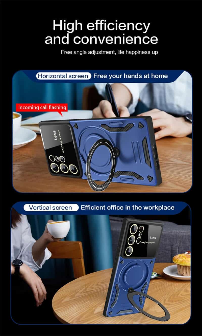 For Samsung Galaxy S24 S25 Ultra Plus MagSafe Magnetic Ring Stand Case Heavy Duty Protective Back Cover