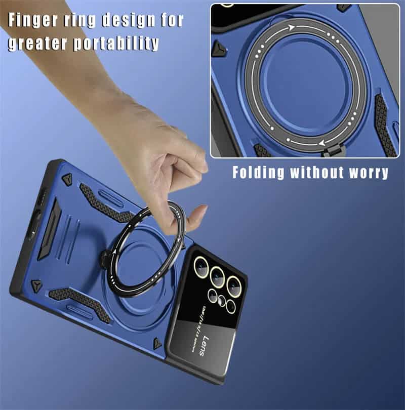 For Samsung Galaxy S24 S25 Ultra Plus MagSafe Magnetic Ring Stand Case Heavy Duty Protective Back Cover