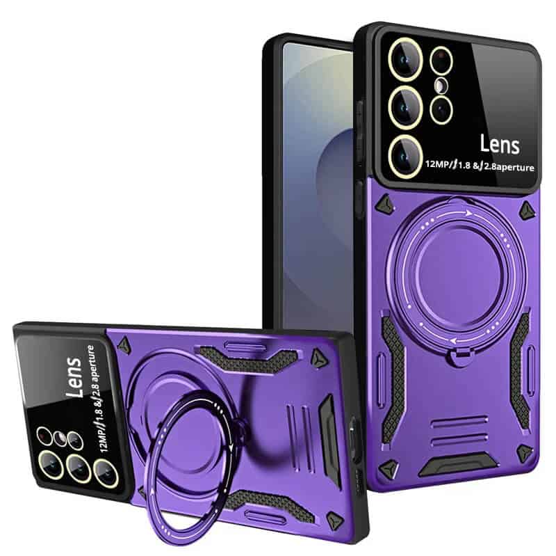 For Samsung Galaxy S24 S25 Ultra Plus Magnetic Ring Stand Case Heavy Duty Protective Back Cover