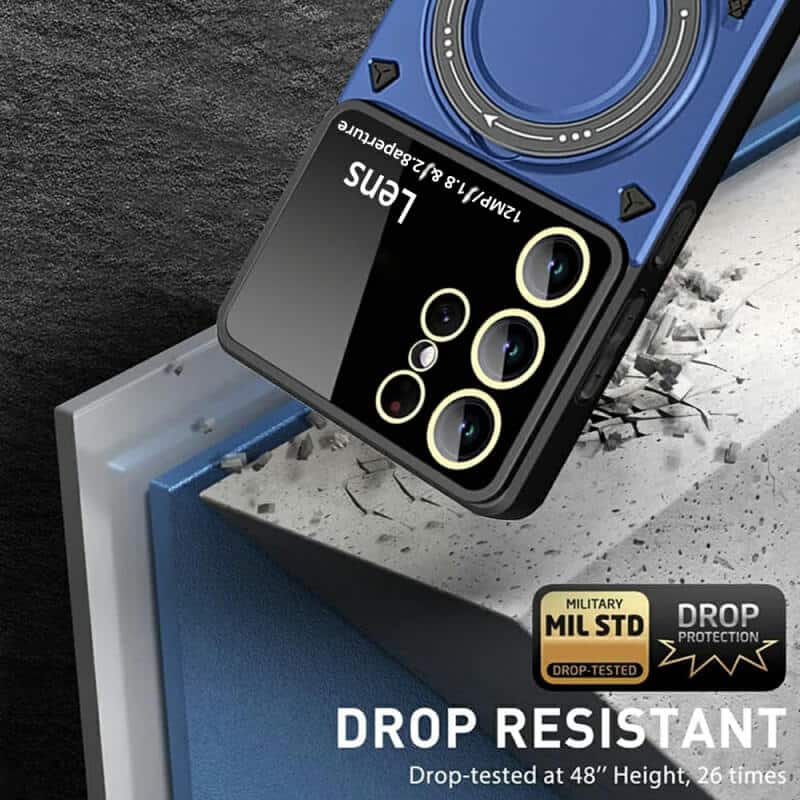 For Samsung Galaxy S24 S25 Ultra Plus Magnetic Ring Stand Case Heavy Duty Protective Back Cover