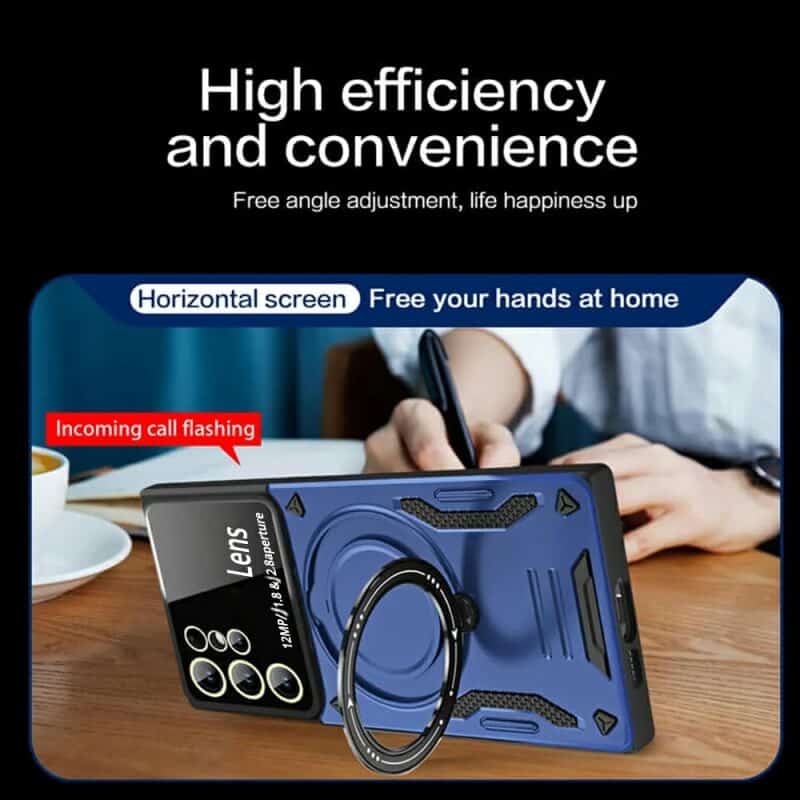 For Samsung Galaxy S24 S25 Ultra Plus Magnetic Ring Stand Case Heavy Duty Protective Back Cover