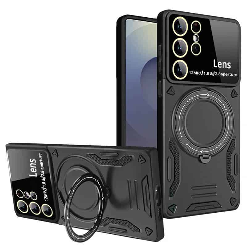 For Samsung Galaxy S24 S25 Ultra Plus Magnetic Ring Stand Case Heavy Duty Protective Back Cover