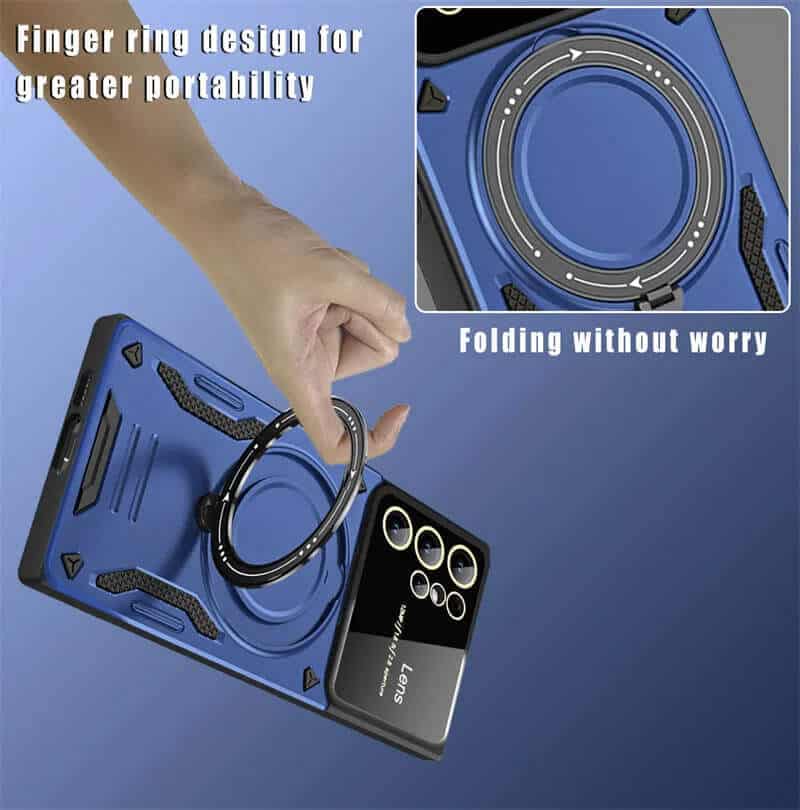 For Samsung Galaxy S24 S25 Ultra Plus Magnetic Ring Stand Case Heavy Duty Protective Back Cover