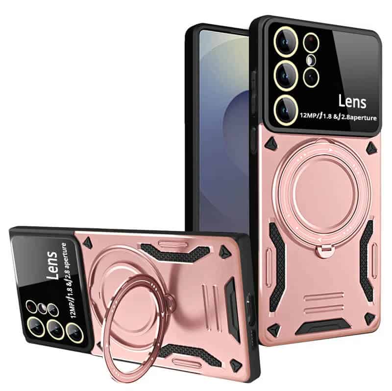 For Samsung Galaxy S24 S25 Ultra Plus Magnetic Ring Stand Case Heavy Duty Protective Back Cover