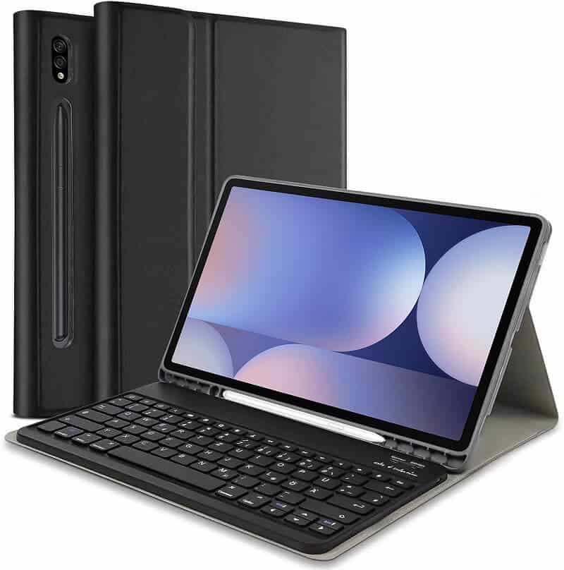 Wireless Bluetooth Keyboard Case, Folio Leather Smart Cover For Samsung Galaxy Tab S Series All Models