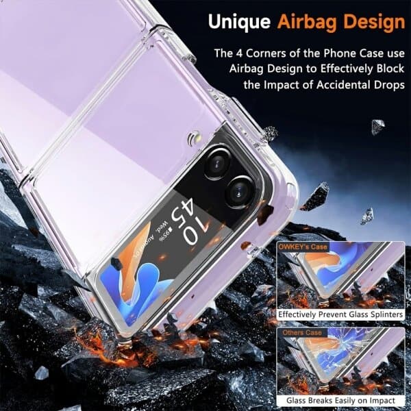 Samsung Galaxy Z Flip 4 5G Crystal Clear Gel Case Shockproof Tough Gel Clear Transparent Air Cushion Cover
