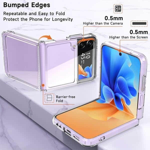 Samsung Galaxy Z Flip 4 5G Crystal Clear Gel Case Shockproof Tough Gel Clear Transparent Air Cushion Cover