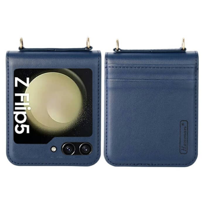 for Samsung Galaxy Z Flip Series Hanman PU Flip Leather Wallet Cover Case