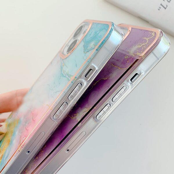 For iPhone 1515 Pro15 Pro Max 15 Plus Case Hard back Marble Pattern Slim Design Enhanced Camera and Screen Protection Girls and Women Cover