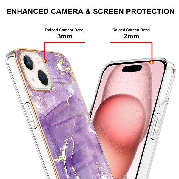 For iPhone 1515 Pro15 Pro Max 15 Plus Case Hard back Marble Pattern Slim Design Enhanced Camera and Screen Protection Girls and Women Cover