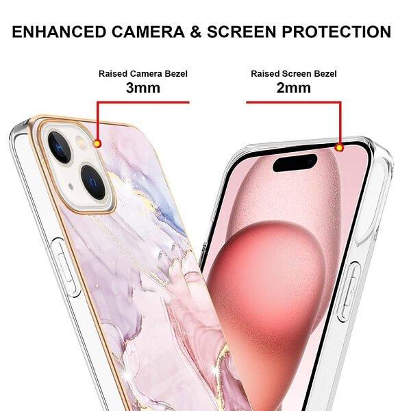 For iPhone 1515 Pro15 Pro Max 15 Plus Case Hard back Marble Pattern Slim Design Enhanced Camera and Screen Protection Girls and Women Cover