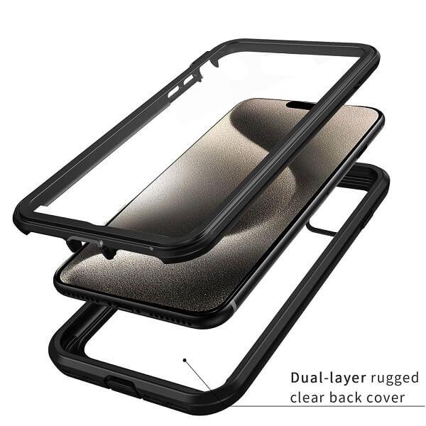 For iPhone 1515 Pro15 Pro Max 15 Plus Military Grade Full Body Shockproof Clear Heavy Duty Case Bumper Drop Protection Tough Cover