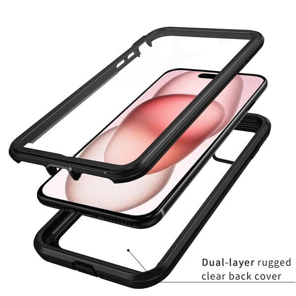 For iPhone 1515 Pro15 Pro Max 15 Plus Military Grade Full Body Shockproof Clear Heavy Duty Case Bumper Drop Protection Tough Cover