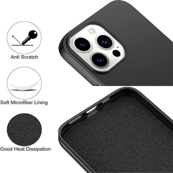 For Apple  iPhone Silicone Silky Soft Touch Full Protective Anti Scratch Cover with Microfiber Lining Back Case