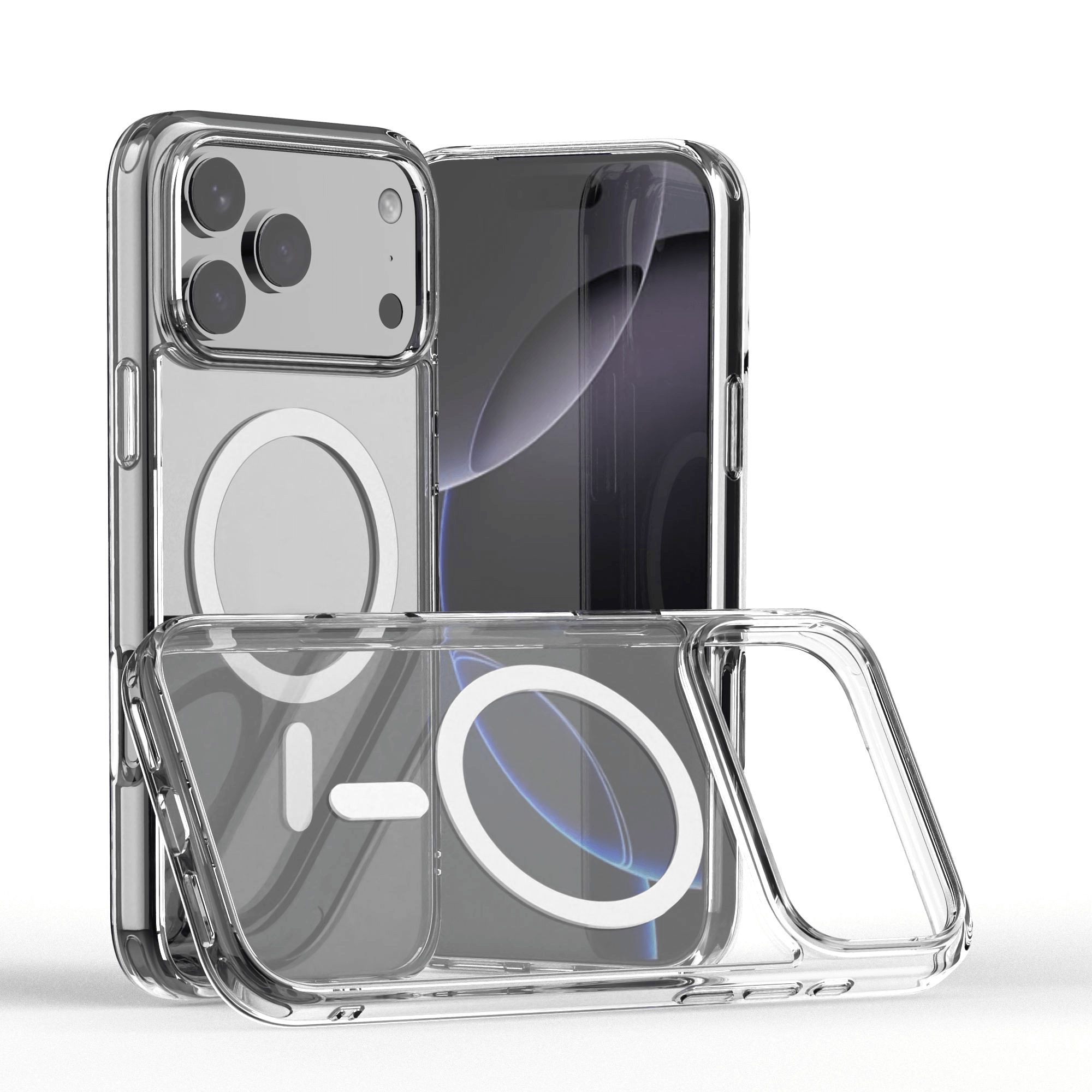 For Apple iPhone 15/16/17 Pro Max Plus Air MagSafe Magnetic Case with HaloLock Shockproof Protective Electroplating Clear Cover